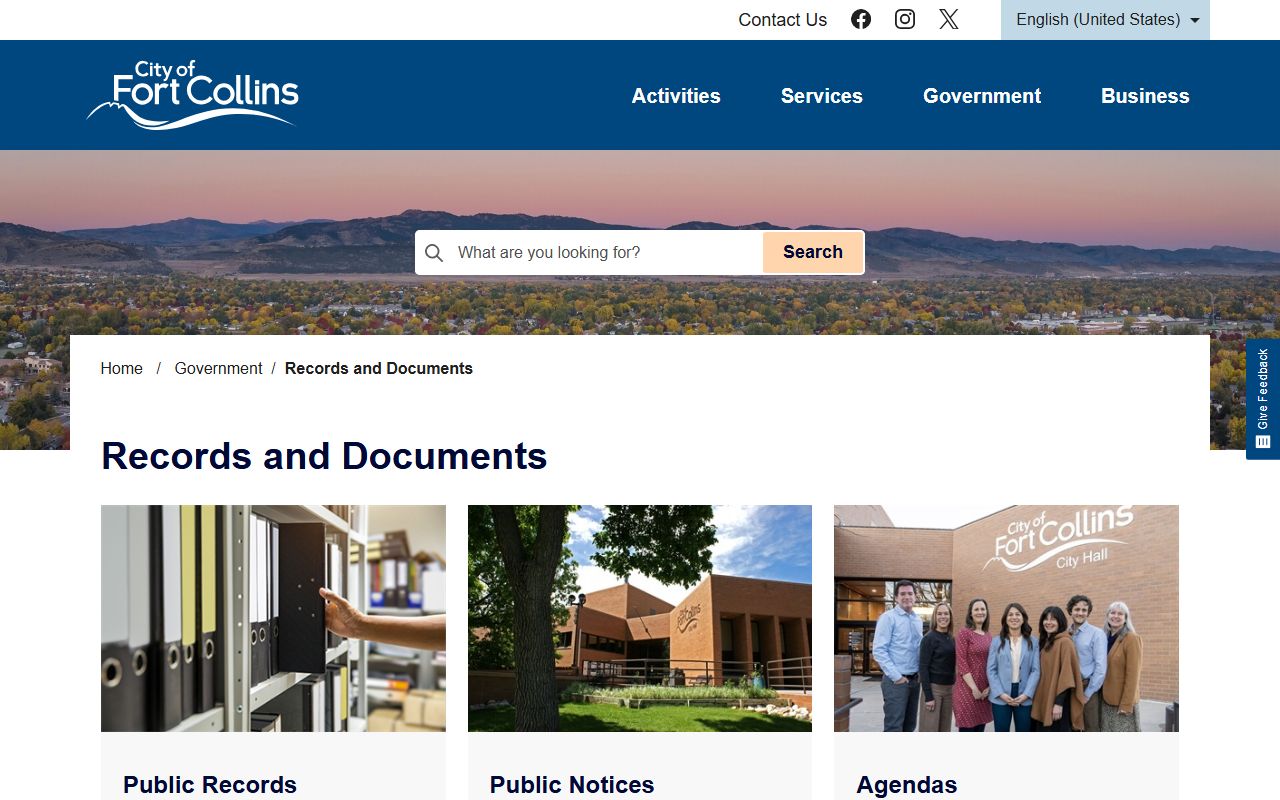 Fort Collins Records Page