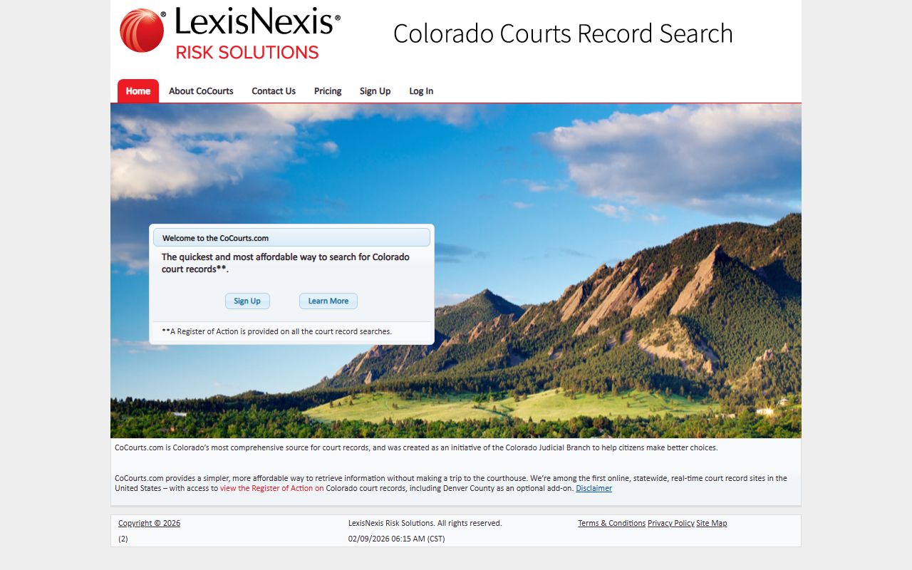LexisNexis Colorado Courts search portal